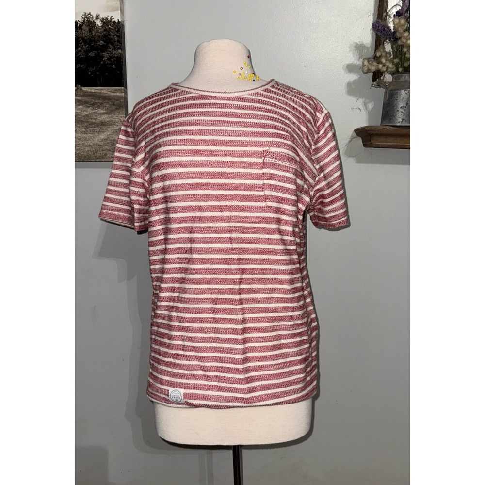 Native‎ Youth red white cotton stripe shirt pocket England XL